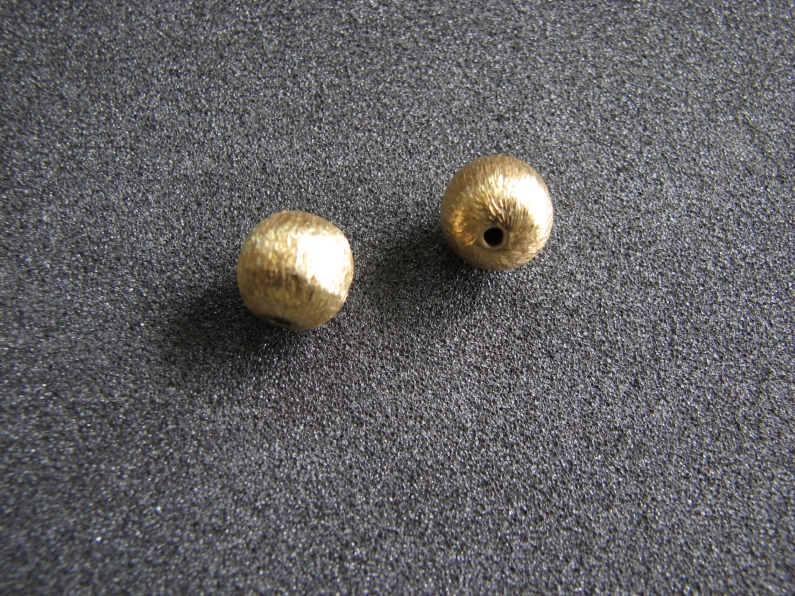 Vermeil Bead 013 Brush Finished Bead